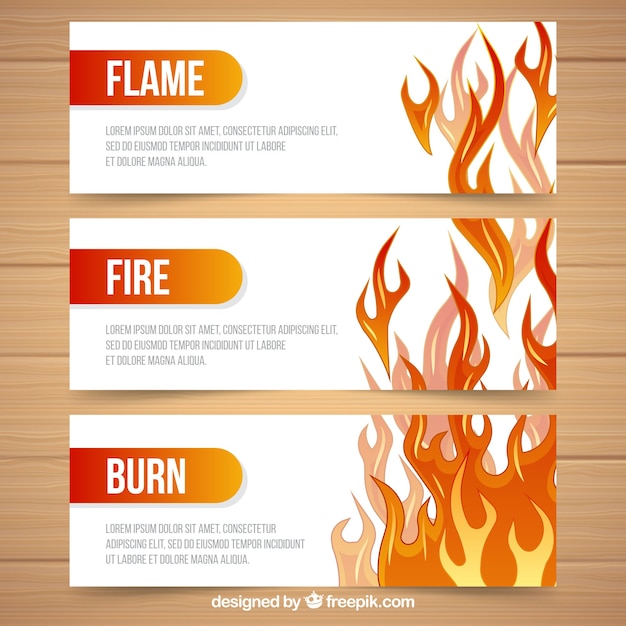 Free Vector flat design fire banner