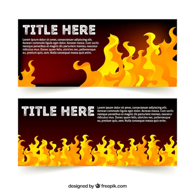 Free vector flat design fire banner