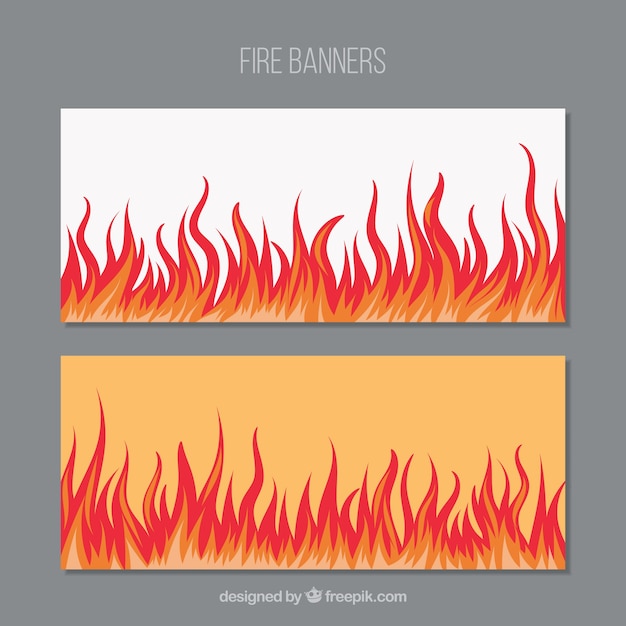 Free vector flat design fire banner