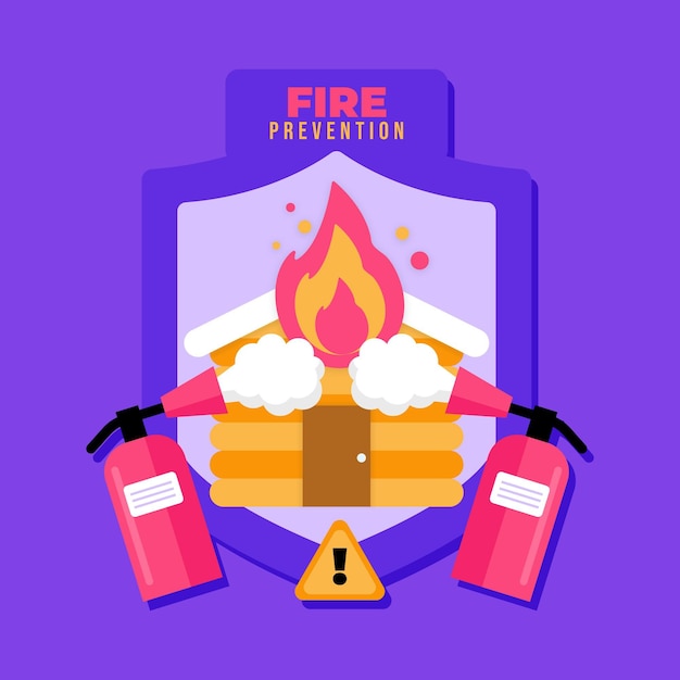 Free vector flat design fire prevention illustrated