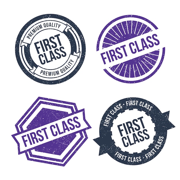 Free vector flat design first class stamp collection