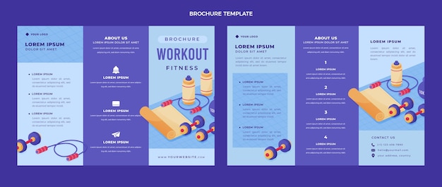 Flat design fitness brochure template