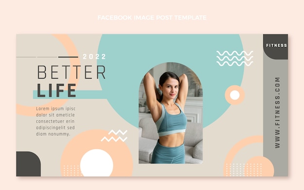 Flat design fitness facebook post