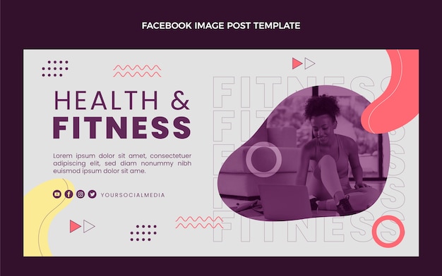 Flat design fitness  facebook post