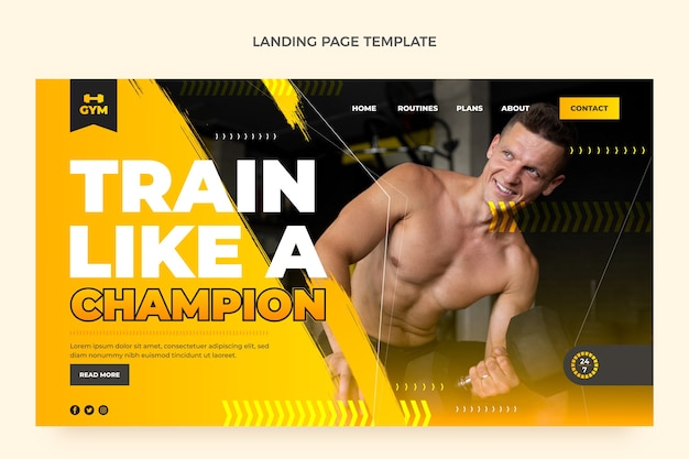 Flat design fitness landing page