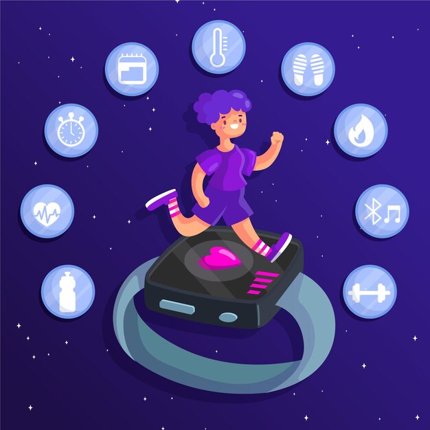 Flat design fitness tracker concept