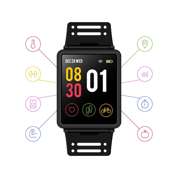 Free vector flat design fitness trackers