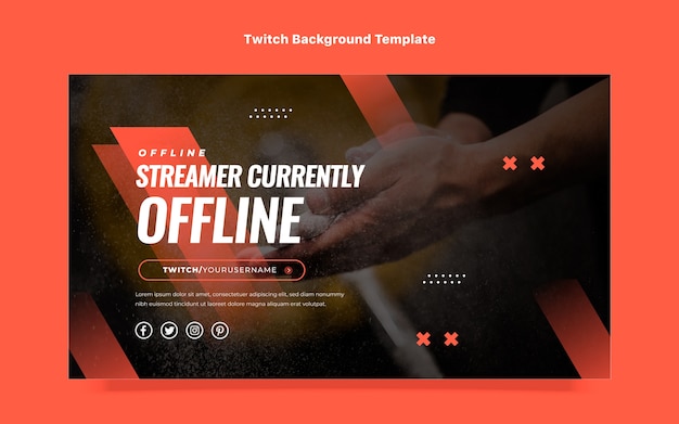 Flat design fitness twitch background template