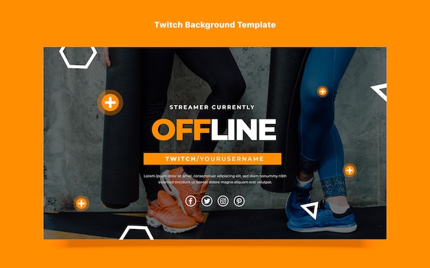 Flat design fitness twitch background