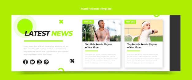 Flat design fitness twitter header