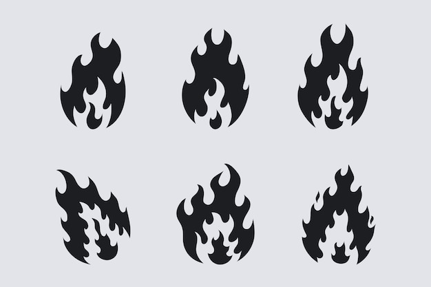 Free Vector flat design flame silhouette illustration