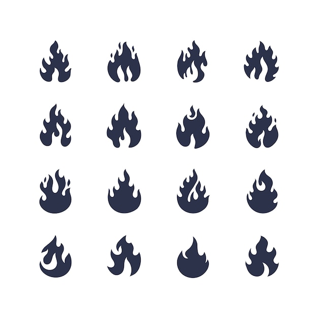 Flat design flame silhouette illustration