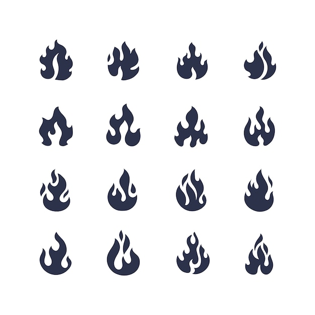 Flat design flame silhouette illustration