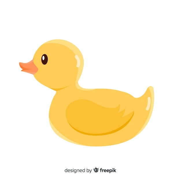 Free Vector flat design floating yellow rubber duck