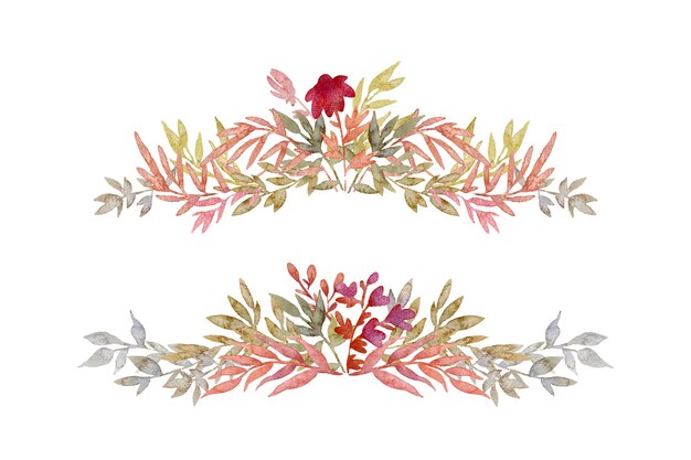 Flat design floral borders design