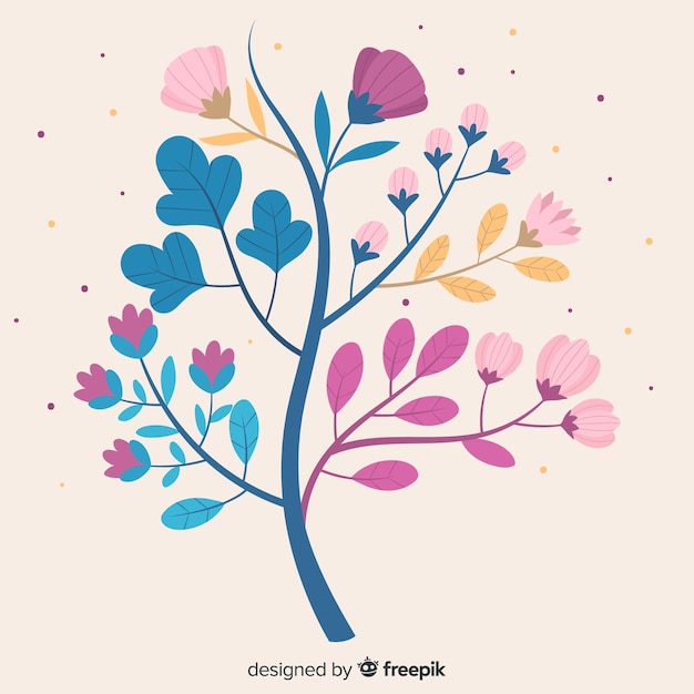 Flat design floral branch