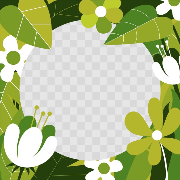 Flat design floral facebook frame