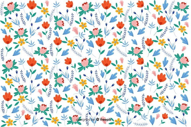 Flat design floral pattern background