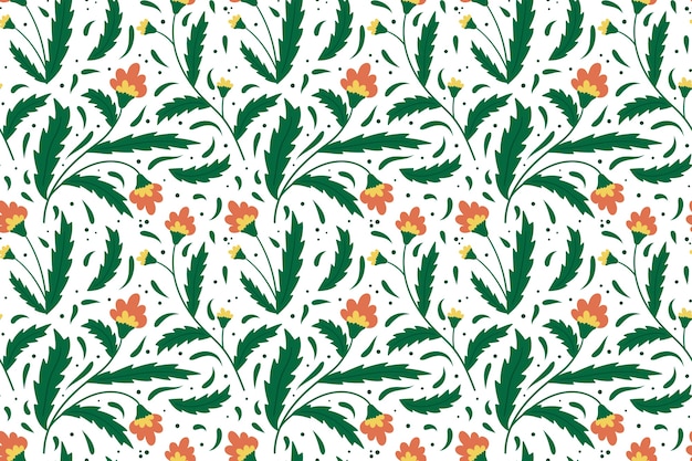 Flat design floral pattern illustration