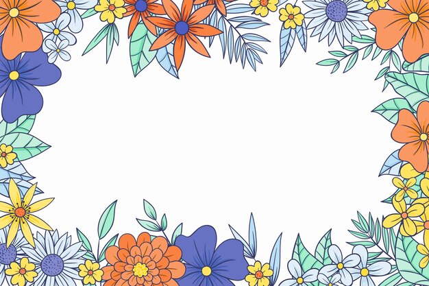 Flat design floral pattern