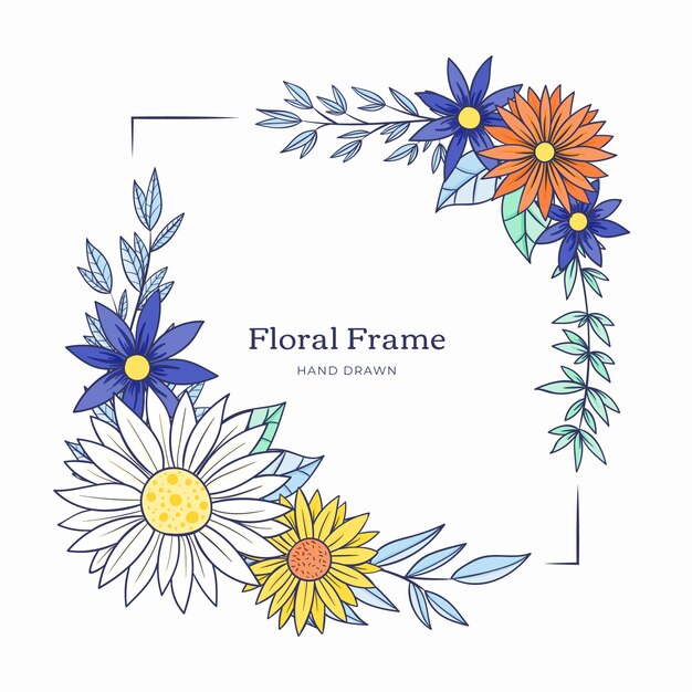 Flat design floral pattern