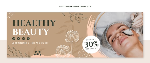 Free Vector flat design floral spa design of twitter header