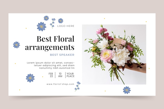 Flat design florist job webinar