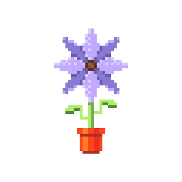 Free Vector flat design flower pixel art illustration