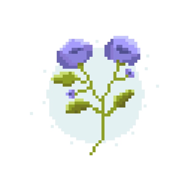 Free Vector flat design flower pixel art illustration