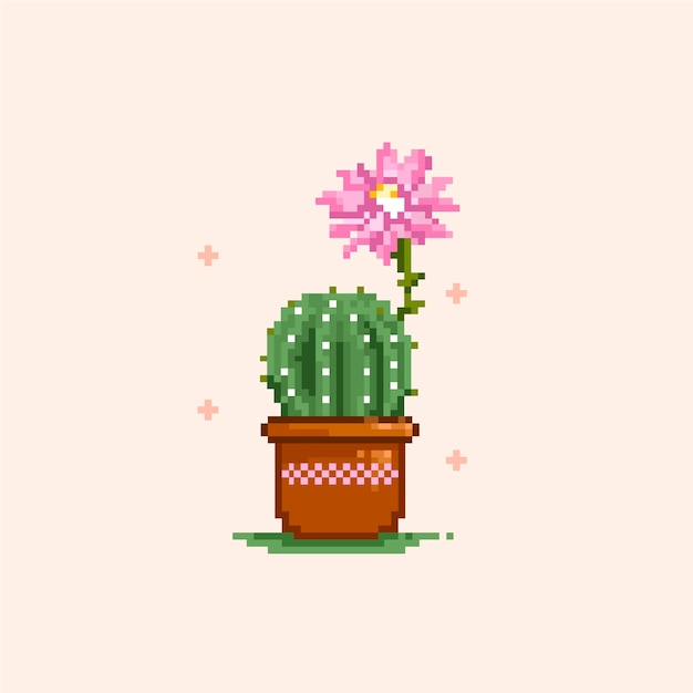 Free vector flat design flower pixel art illustration