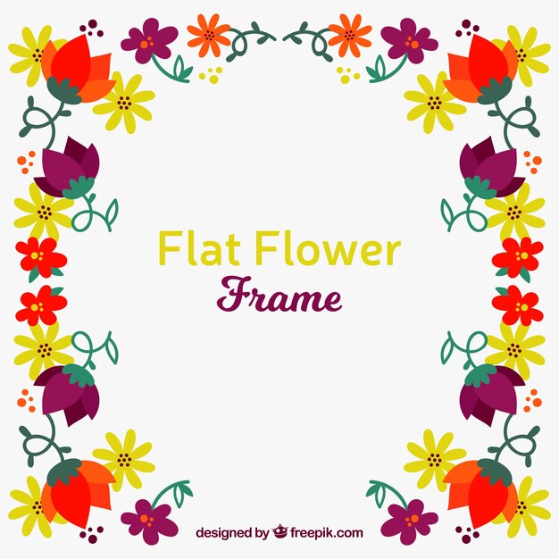 Flat design flowers wreath / frame