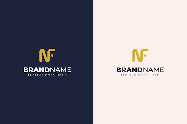 Flat design fn or nf logo template