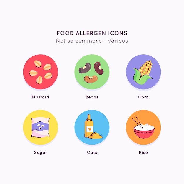 Free Vector flat design food allergy set