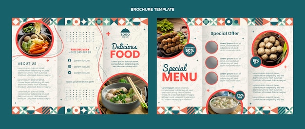 Free Vector flat design food brochure template