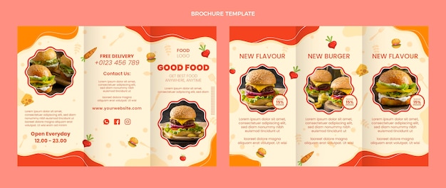 Free vector flat design food brochure template