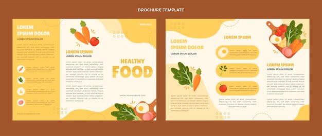 Flat design food brochure template