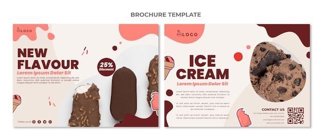 Flat design of food brochure