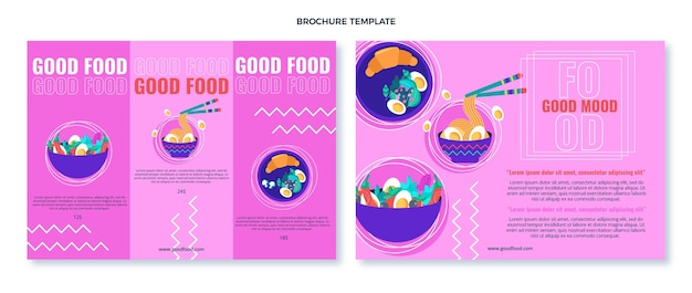 Flat design of food brochure