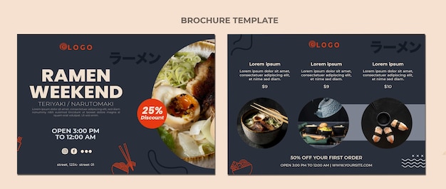 Free Vector flat design food brochure