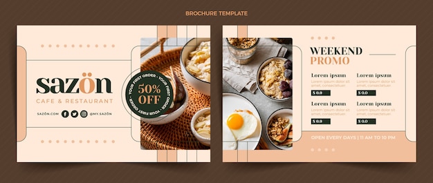 Free Vector flat design food brochure