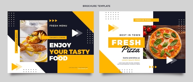 Flat design food brochure