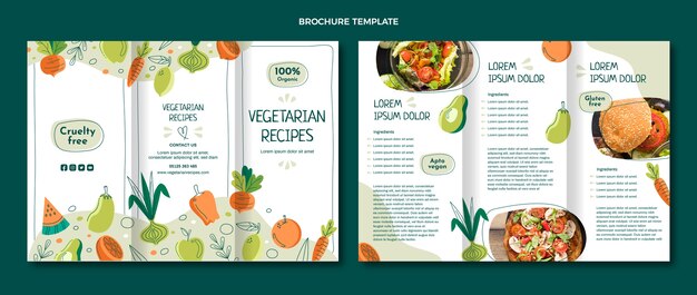 Flat design food brochure