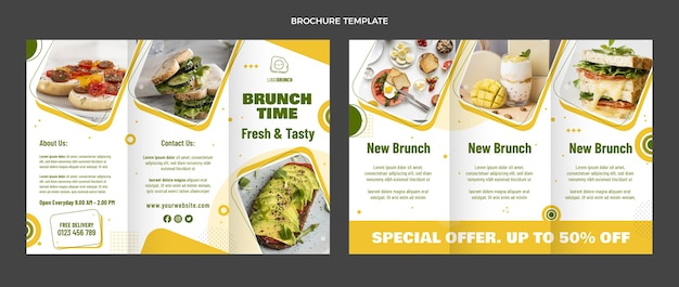 Flat design food brochure