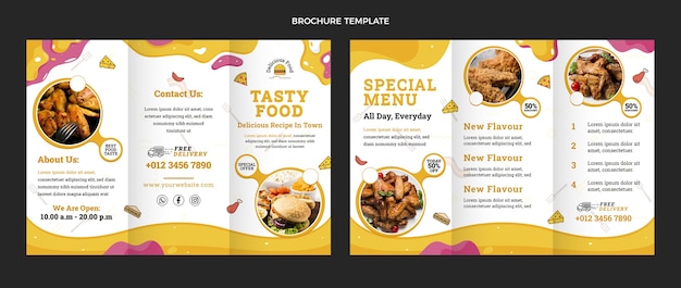 Flat design food brochure