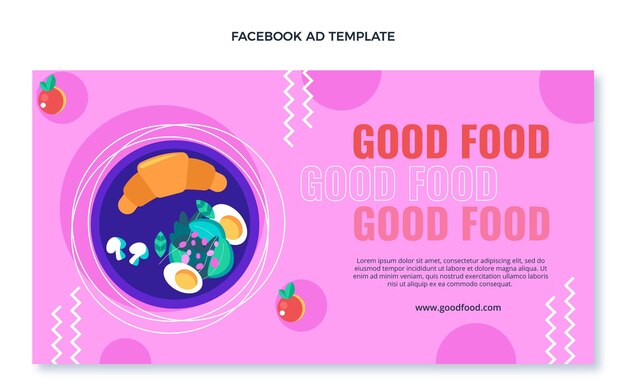 Flat design of food facebook ad