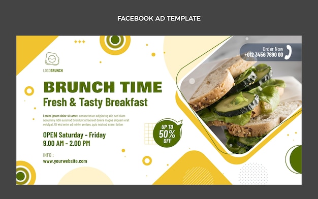 Flat design food facebook ad