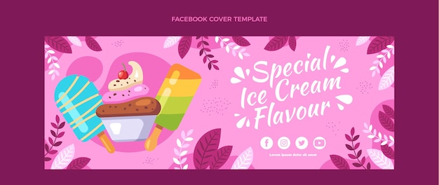 Free Vector flat design of food facebook cover