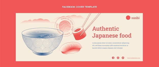 Flat design of food facebook cover