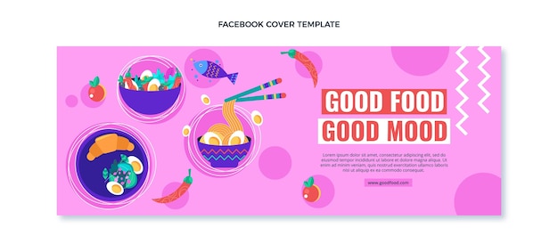 Free Vector flat design of food facebook cover