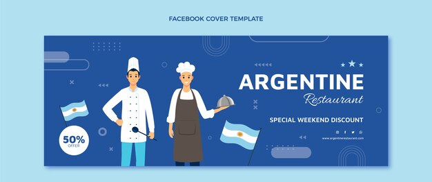 Flat design food  facebook cover